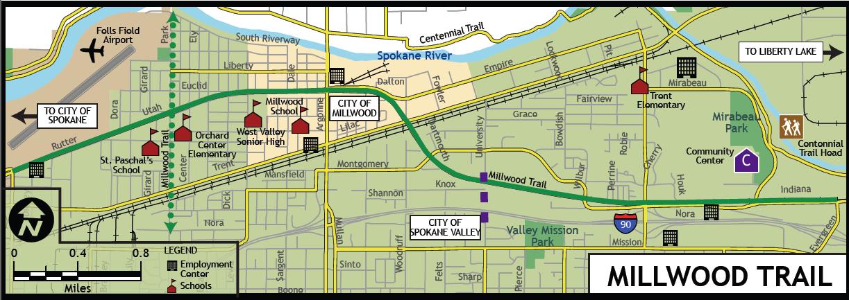 Map of Valley-Millwood Trail